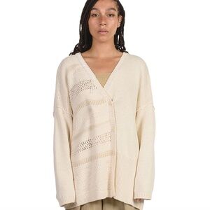 Monica Cordera Natural Patched Cardigan O/S